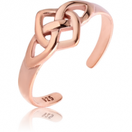 STERLING SILVER 925 ROSE GOLD PVD COATED TOE RING - CELTIC INFINITY
