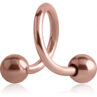 ROSE GOLD PVD COATED SURGICAL STEEL BODY SPIRAL PIERCING