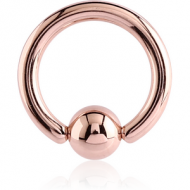 ROSE GOLD PVD COATED TITANIUM BALL CLOSURE RING PIERCING