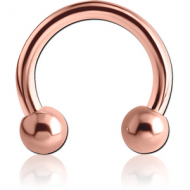 ROSE GOLD PVD COATED TITANIUM CIRCULAR BARBELL PIERCING