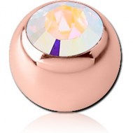 ROSE GOLD PVD COATED TITANIUM OPTIMA CRYSTAL JEWELLED MICRO BALL PIERCING