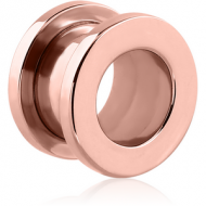 ROSE GOLD PVD COATED STAINLESS STEEL THREADED TUNNEL PIERCING