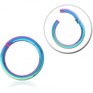 RAINBOW PVD COATED SURGICAL STEEL HINGED SEGMENT RING