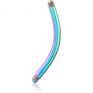 RAINBOW PVD COATED SURGICAL STEEL CURVED BARBELL PIN