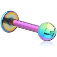 RAINBOW PVD COATED SURGICAL STEEL LABRET PIERCING
