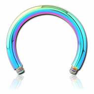 RAINBOW PVD COATED SURGICAL STEEL CIRCULAR BARBELL PIN PIERCING