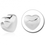 SURGICAL STEEL ATTACHMENT FOR BALL CLOSURE RING - HEART PIERCING