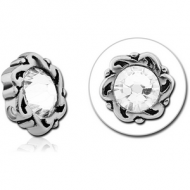 SURGICAL STEEL JEWELLED ATTACHMENT FOR BALL CLOSURE RING - CIRCLE PIERCING