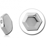 SURGICAL STEEL ATTACHMENT FOR BALL CLOSURE RING - HEXAGON PIERCING