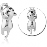 SURGICAL STEEL ATTACHMENT FOR BALL CLOSURE RING - CAT PIERCING