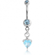 SURGICAL STEEL DOUBLE SWAROVSKI CRYSTAL JEWELLED MINI NAVEL BANANA WITH HOOP