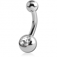 SURGICAL STEEL VALUE CRYSTAL JEWELLED MINI NAVEL BANANA PIERCING