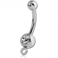 SURGICAL STEEL VALUE CRYSTAL JEWELLED MINI NAVEL BANANA PIERCING