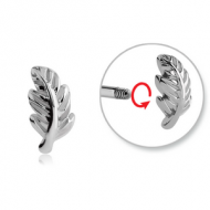 SURGICAL STEEL ATTACHMENT FOR 1.6 MM THREADED PIN - LEAF PIERCING