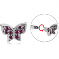 SURGICAL STEEL ATTACHMENT FOR 1.6 MM THREADED PIN - BUTTERFLY PIERCING