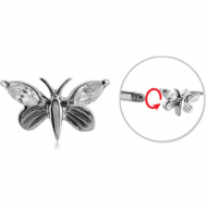 SURGICAL STEEL ATTACHMENT FOR 1.6 MM THREADED PIN - BUTTERFLY PIERCING