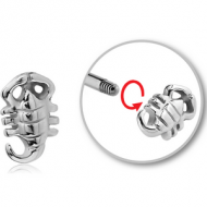 SURGICAL STEEL ATTACHMENT FOR 1.6 MM THREADED PIN - SCORPION PIERCING