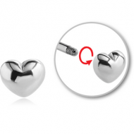 SURGICAL STEEL ATTACHMENT FOR 1.6 MM THREADED PIN - HEART PIERCING