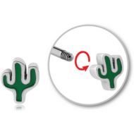 SURGICAL STEEL ATTACHMENT FOR 1.6 MM THREADED PIN - CACTUS PIERCING