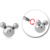 SURGICAL STEEL ATTACHMENT FOR 1.6 MM THREADED PINS - BEAR PIERCING