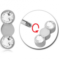 SURGICAL STEEL ATTACHMENT FOR 1.6 MM THREADED PINS - THREE CIRCLES PIERCING
