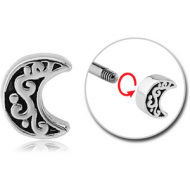 SURGICAL STEEL ATTACHMENT FOR 1.6MM THREADED PINS - CRECENT PIERCING