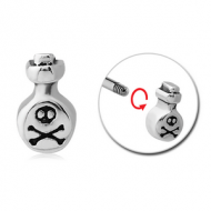 SURGICAL STEEL ATTACHMENT FOR 1.6 MM THREADED PINS - POISON PIERCING