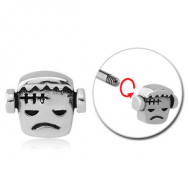 SURGICAL STEEL ATTACHMENT FOR 1.6 MM THREADED PINS - FRANKENSTEIN PIERCING
