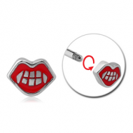 SURGICAL STEEL ATTACHMENT FOR 1.6 MM THREADED PINS - MOUTH PIERCING
