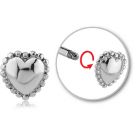 SURGICAL STEEL ATTACHMENT FOR 1.6 MM THREADED PINS - HEART PIERCING