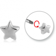 SURGICAL STEEL ATTACHMENT FOR 1.6 MM THREADED PINS - STAR PIERCING