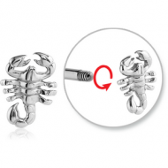 SURGICAL STEEL ATTACHMENT FOR 1.6 MM THREADED PINS - SCORPION PIERCING