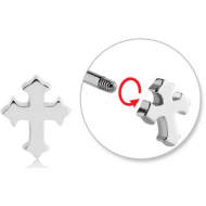 SURGICAL STEEL ATTACHMENT FOR 1.6 MM THREADED PINS - CROSS PIERCING