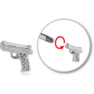 SURGICAL STEEL ATTACHMENT FOR 1.6 MM THREADED PINS - GUN PIERCING