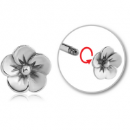 SURGICAL STEEL ATTACHMENT FOR 1.6 MM THREADED PINS - FLOWER PIERCING