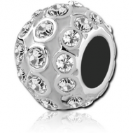 SURGICAL STEEL JEWELLED BEAD 4.6 - 4.8 MM HOLE