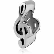 SURGICAL STEEL BEAD 5.0 - 5.6 MM HOLE - MUSIC NOTE