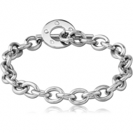 SURGICAL STEEL JEWELLED BRACELET - T BAR