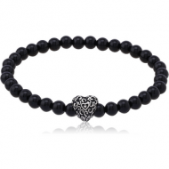 SURGICAL STEEL ELLASTIC BRACELET WITH STONE BEADS