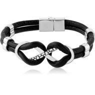 SURGICAL STEEL BRACELET WITH LEATHER