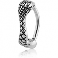 SURGICAL STEEL BELLY CLICKER - SNAKE PIERCING