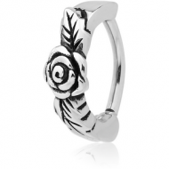 SURGICAL STEEL BELLY CLICKER - ROSE PIERCING