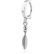 SURGICAL STEEL BELLY CLICKER WITH JEWELLED DANGLING CHARM PIERCING