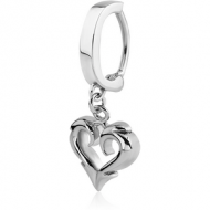 SURGICAL STEEL BELLY CLICKER WITH DANGLING CHARM PIERCING