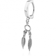 SURGICAL STEEL BELLY CLICKER WITH DANGLING CHARM PIERCING