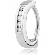 SURGICAL STEEL JEWELLED BELLY CLICKER - FIVE GEMS PIERCING