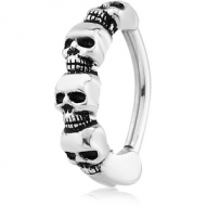 SURGICAL STEEL BELLY CLICKER - SKULLS PIERCING