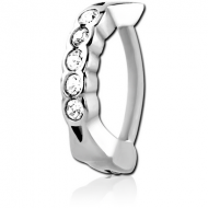 SURGICAL STEEL JEWELLED BELLY CLICKER PIERCING