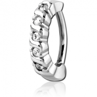 SURGICAL STEEL JEWELLED BELLY CLICKER PIERCING