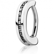 SURGICAL STEEL JEWELLED BELLY CLICKER PIERCING